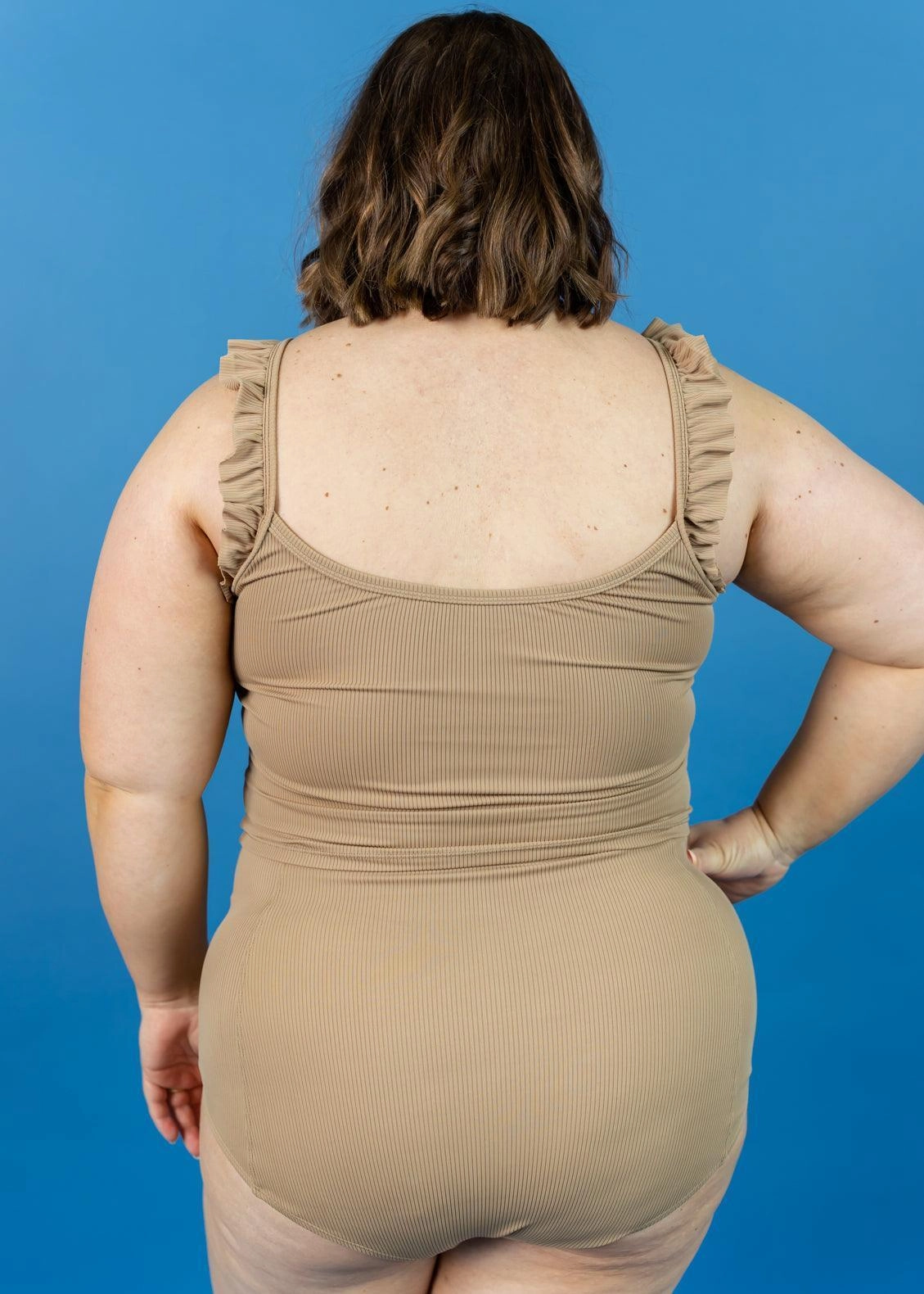 Ribbed Sand Brown | High-Waisted Bottoms