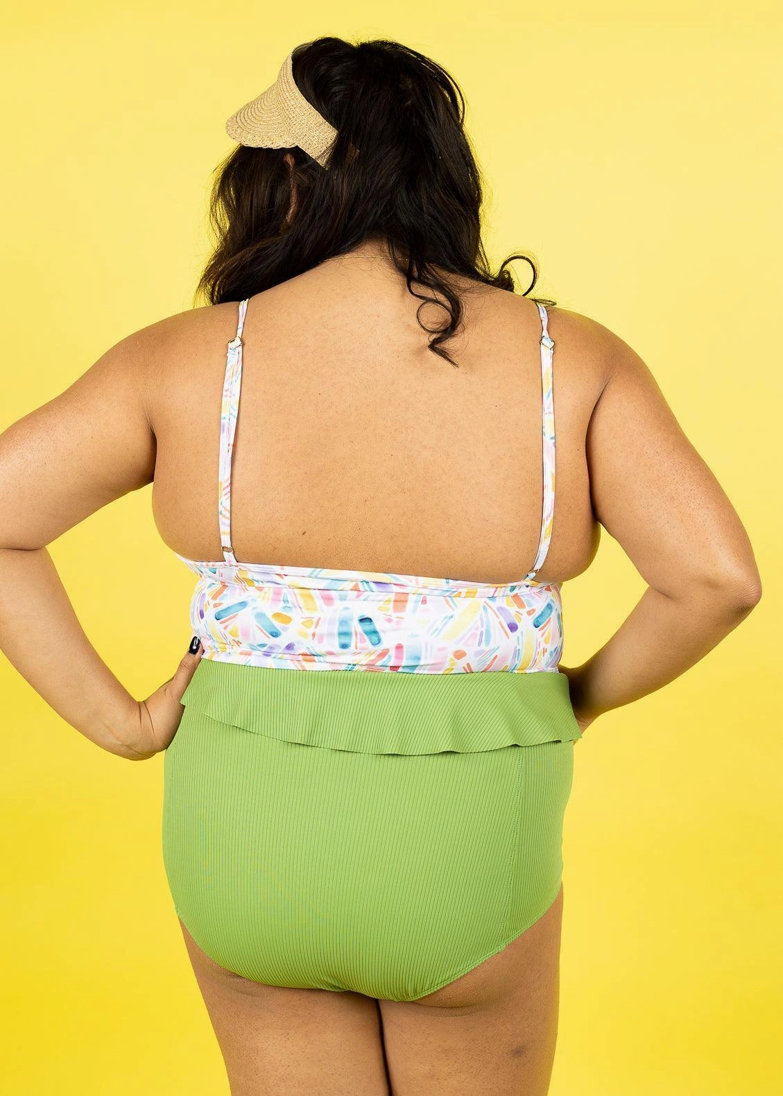 Ribbed Spring Green | Peplum Bottoms
