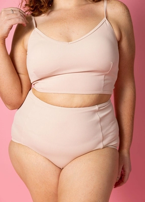 Ribbed Whipped Peach | High-Waisted Bottoms