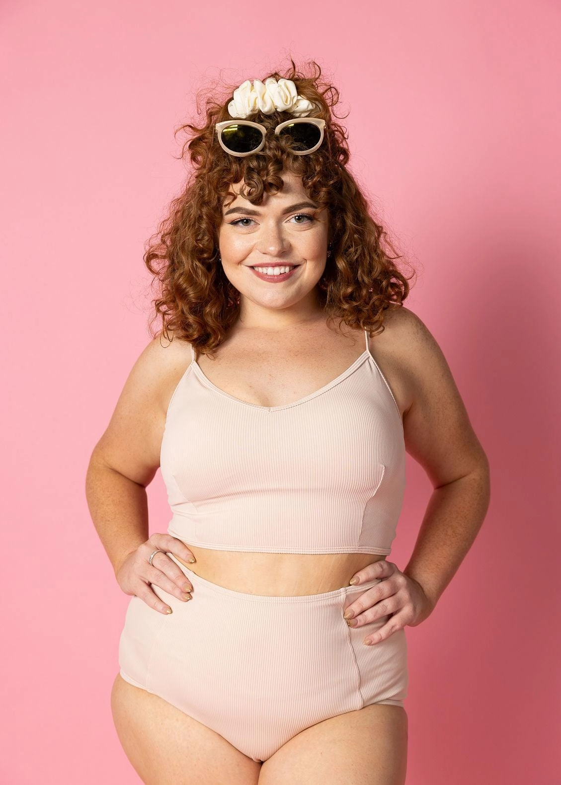 Ribbed Whipped Peach | High-Waisted Bottoms