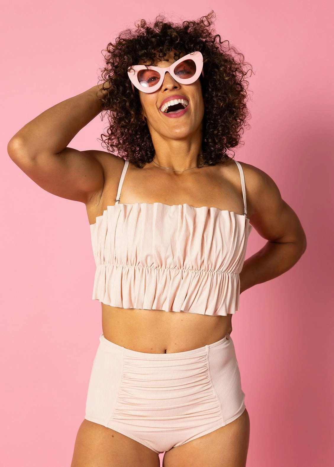 Ribbed Whipped Peach | Ruched Bottoms 2.0