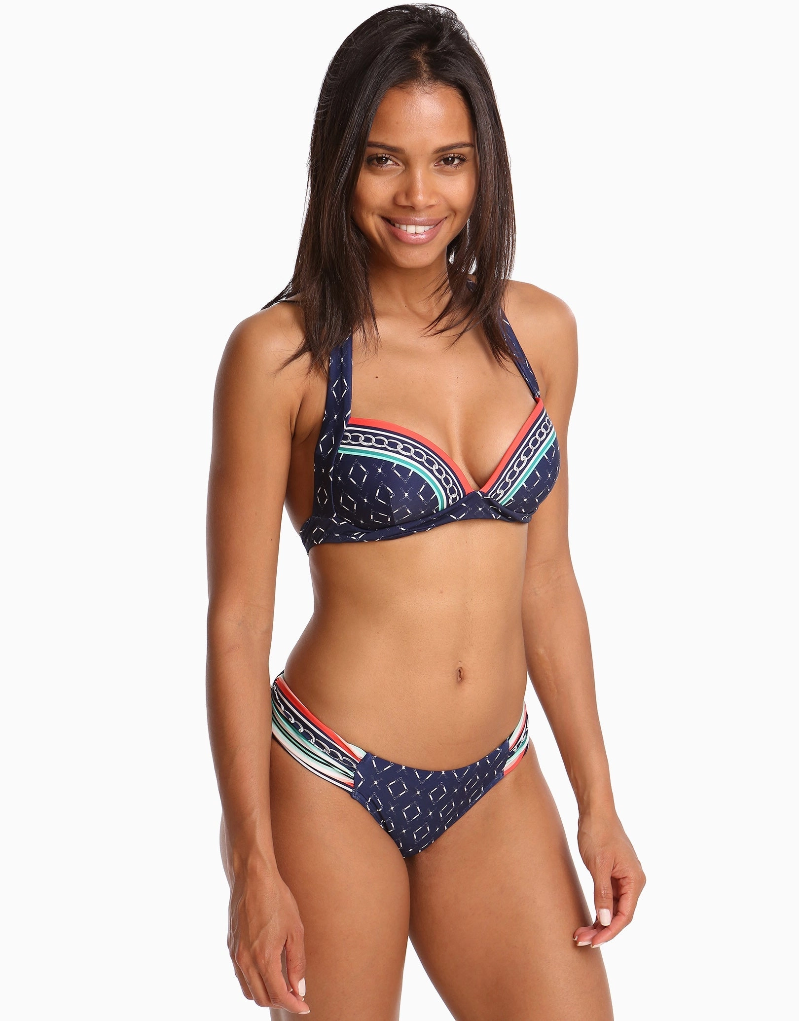 Riviera 50s Moulded Bikini Top - Ink/White
