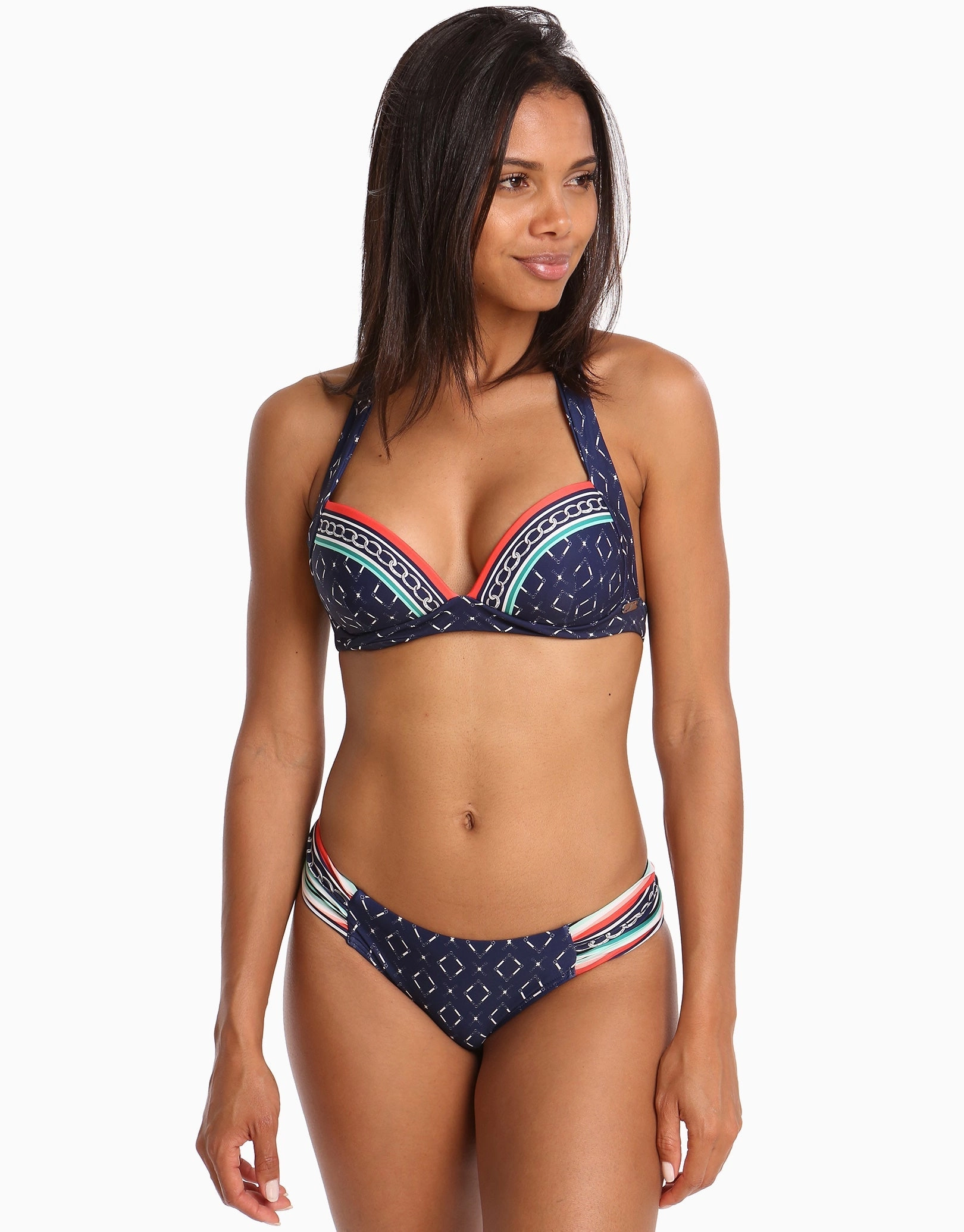Riviera 50s Moulded Bikini Top - Ink/White