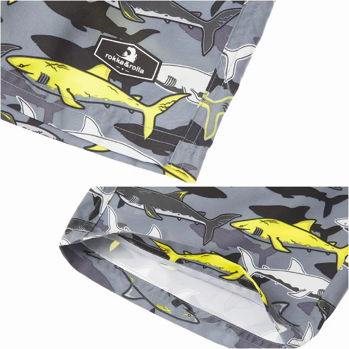 Rokka&Rolla Boys' Swim Trunks UPF 50  Quick Dry Bathing Suit Swimwear Beach Shorts with Mesh Lining