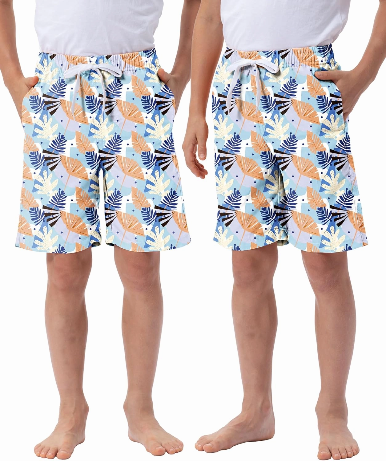 Rolimaka 3 Pack Boy's Swim Trunks Kid Board Shorts with Mesh Lining Youth Swimwear