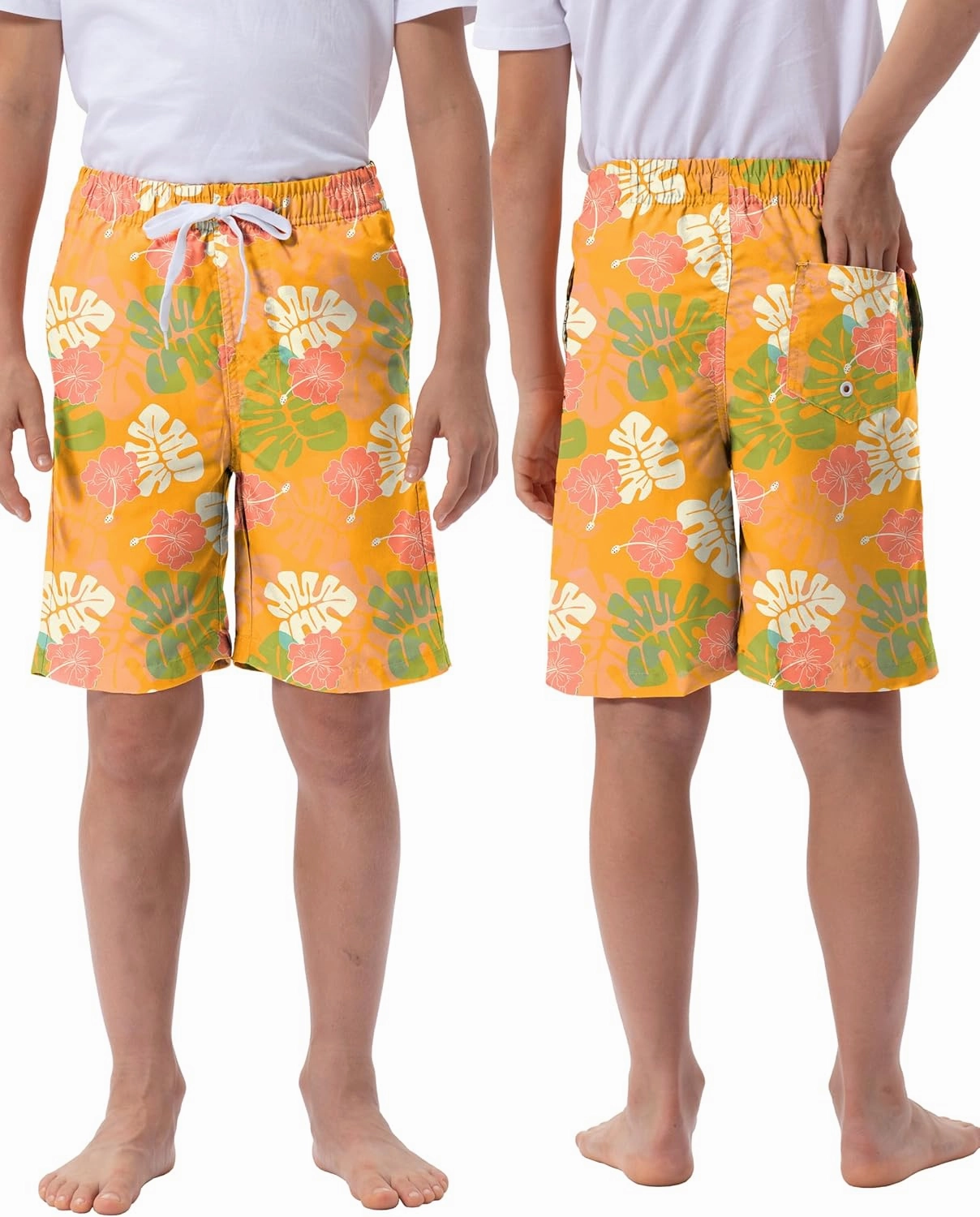 Rolimaka 3 Pack Boy's Swim Trunks Kid Board Shorts with Mesh Lining Youth Swimwear