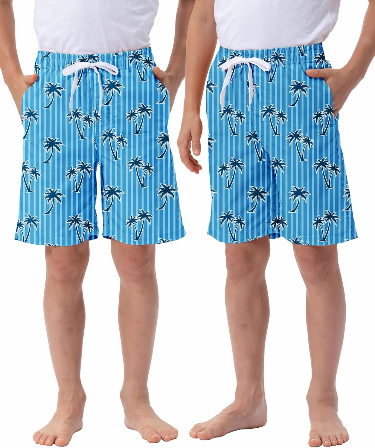Rolimaka 3 Pack Boy's Swim Trunks Kid Board Shorts with Mesh Lining Youth Swimwear