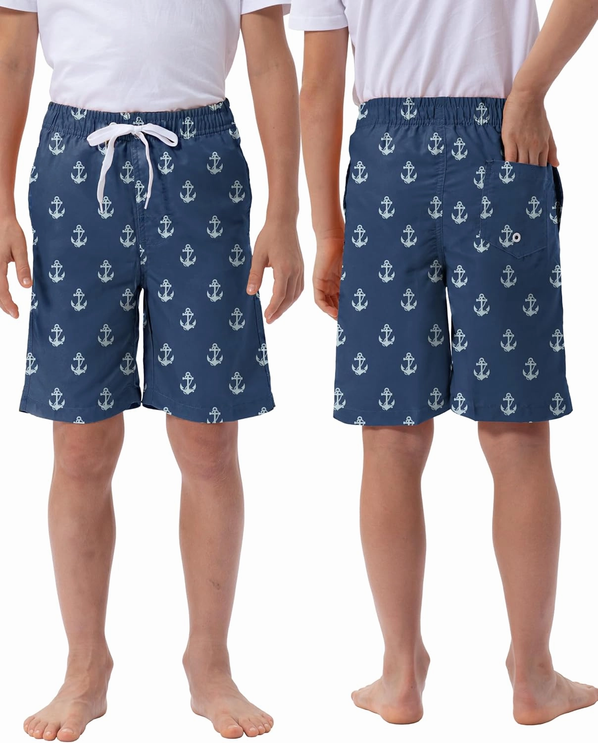Rolimaka 3 Pack Boy's Swim Trunks Kid Board Shorts with Mesh Lining Youth Swimwear