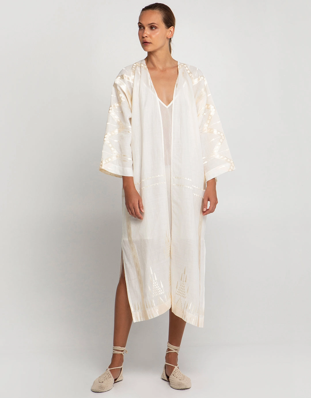 Roots Kimono - Natural and Champagne