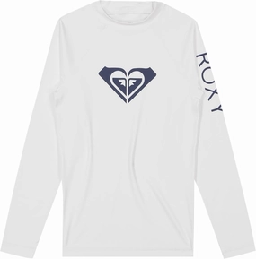 Roxy Girls' Long Sleeve Whole Hearted Rashguard Shirt, UPF 50  Sun Protection, Quick Dry