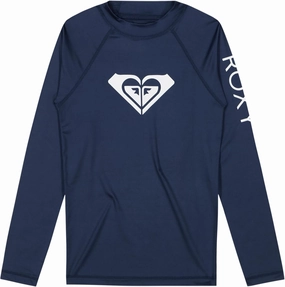 Roxy Girls' Long Sleeve Whole Hearted Rashguard Shirt, UPF 50  Sun Protection, Quick Dry