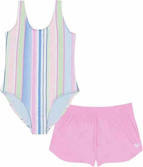 Roxy Girls' One-Piece Swimsuit with UPF 50  Sun Protection, Quick Drying Bathing Suit