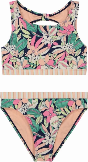 Roxy Girls' Two-Piece Bikini Swimsuit Set, UPF 50  Sun Protection, Quick-Dry Bathing Suit