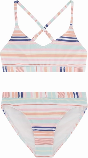Roxy Girls' Two-Piece Bikini Swimsuit Set, UPF 50  Sun Protection, Quick-Dry Bathing Suit