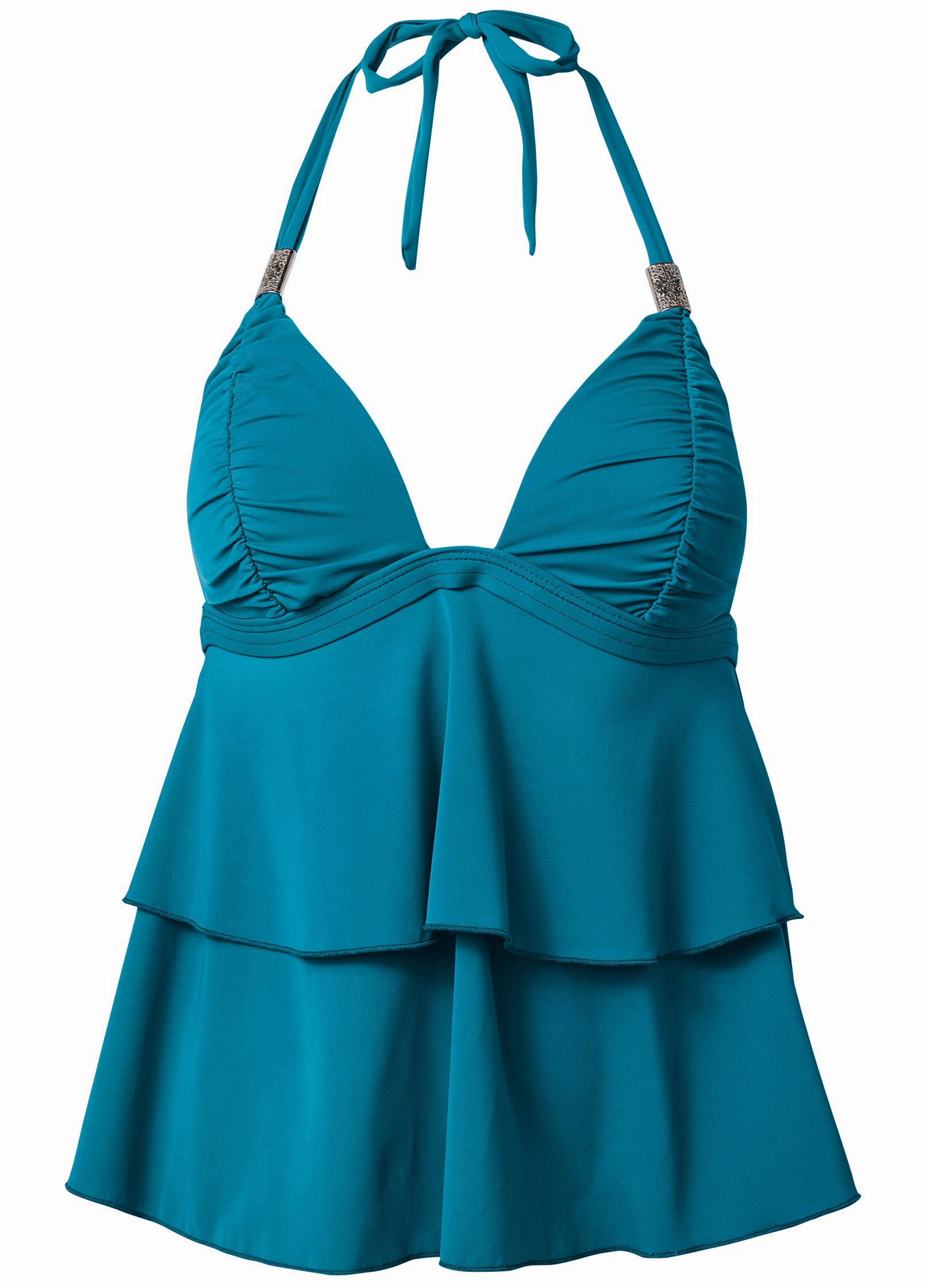 Ruched Goddess Tankini Top - Seaside Blue
