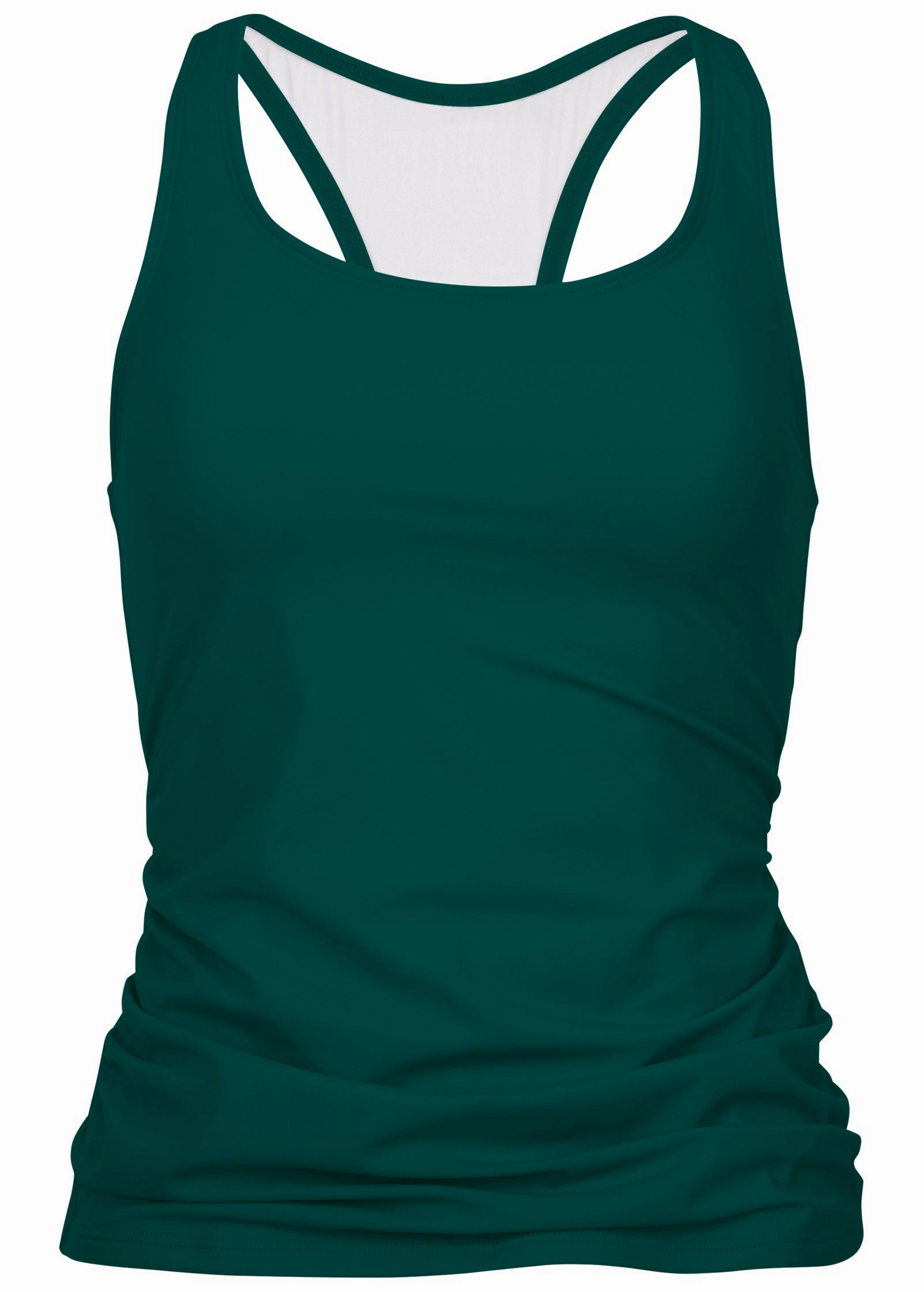 Ruched Racer Back Tankini - Green Glory