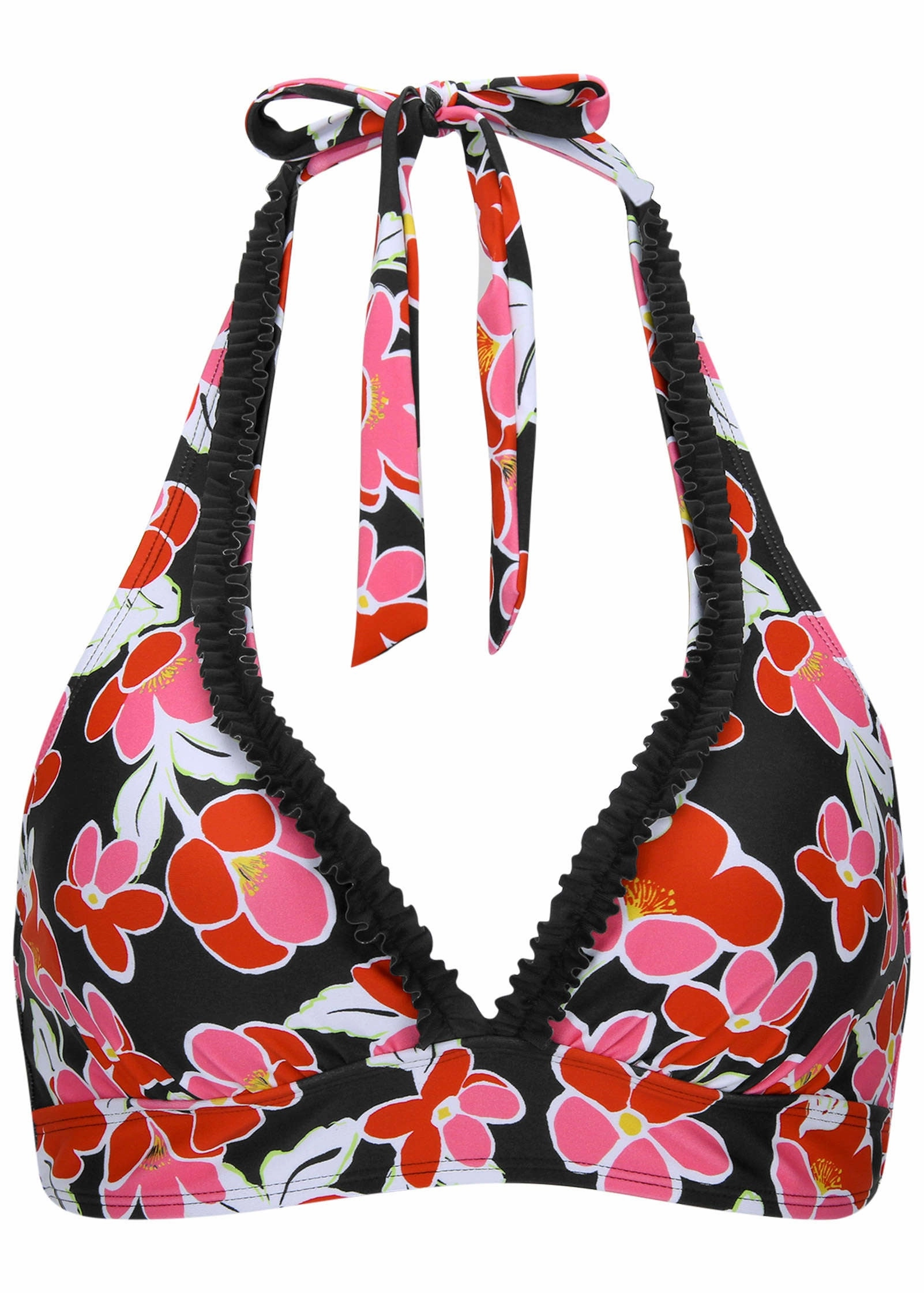 Ruffle Anguilla Halter Top - Cartoon Poppy