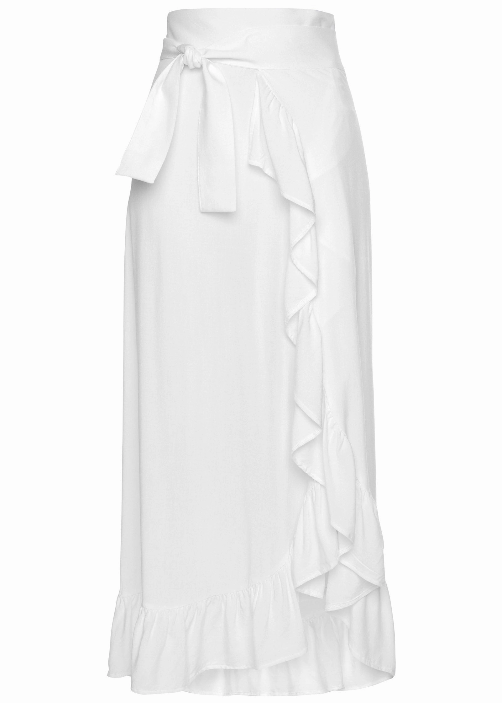 Ruffle Cover-Up Skirt - White