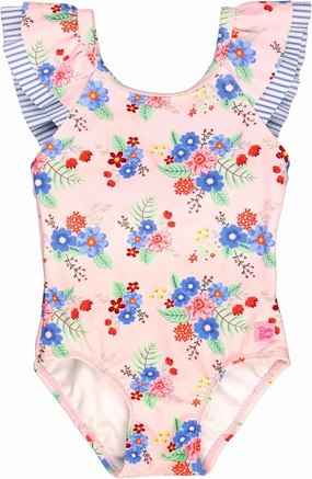 RuffleButts? Baby/Toddler Girls Ruffle Strap One Piece Swimsuit w/UPF 50  Sun Protection