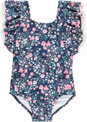 RuffleButts? Baby/Toddler Girls Ruffle Strap One Piece Swimsuit w/UPF 50  Sun Protection