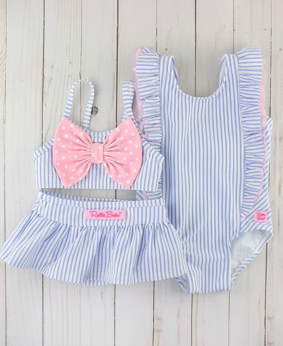 RuffleButts? Baby/Toddler Girls Ruffle Strap One Piece Swimsuit w/UPF 50  Sun Protection