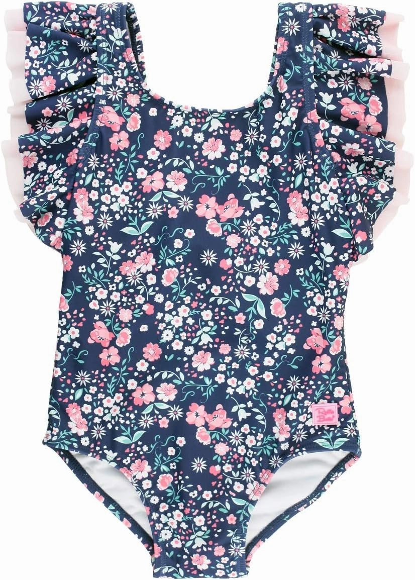 RuffleButts? Baby/Toddler Girls Ruffle Strap One Piece Swimsuit w/UPF 50  Sun Protection