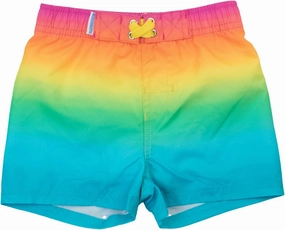 RUGGEDBUTTS Boys UPF50  Sun Protection Striped Color Block Swim Trunks