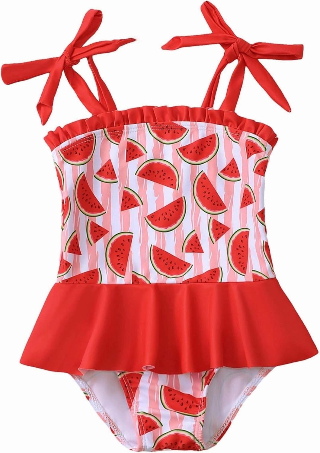 Saeaby Toddler Baby Girl Swimsuit One Piece Swimsuit Ruffle Adjustable Straps Girls' Swimwear Bathing Suits for Girls