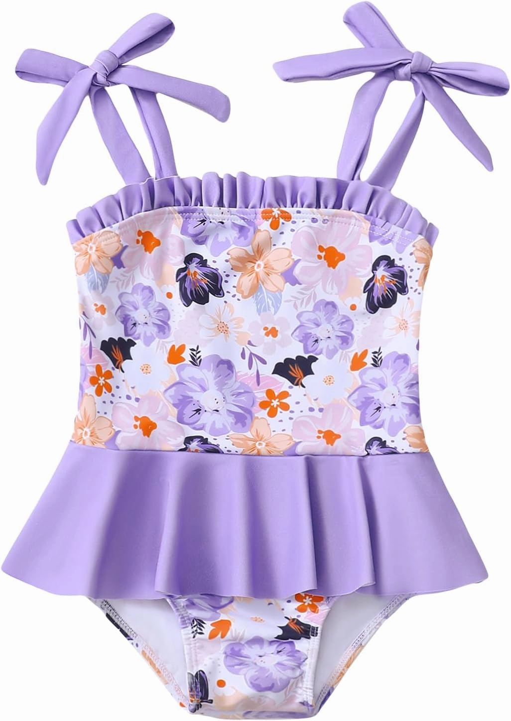 Saeaby Toddler Baby Girl Swimsuit One Piece Swimsuit Ruffle Adjustable Straps Girls' Swimwear Bathing Suits for Girls
