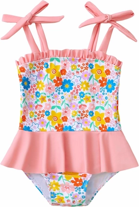 Saeaby Toddler Baby Girl Swimsuit One Piece Swimsuit Ruffle Adjustable Straps Girls' Swimwear Bathing Suits for Girls