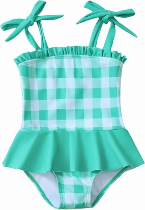 Saeaby Toddler Baby Girl Swimsuit One Piece Swimsuit Ruffle Adjustable Straps Girls' Swimwear Bathing Suits for Girls