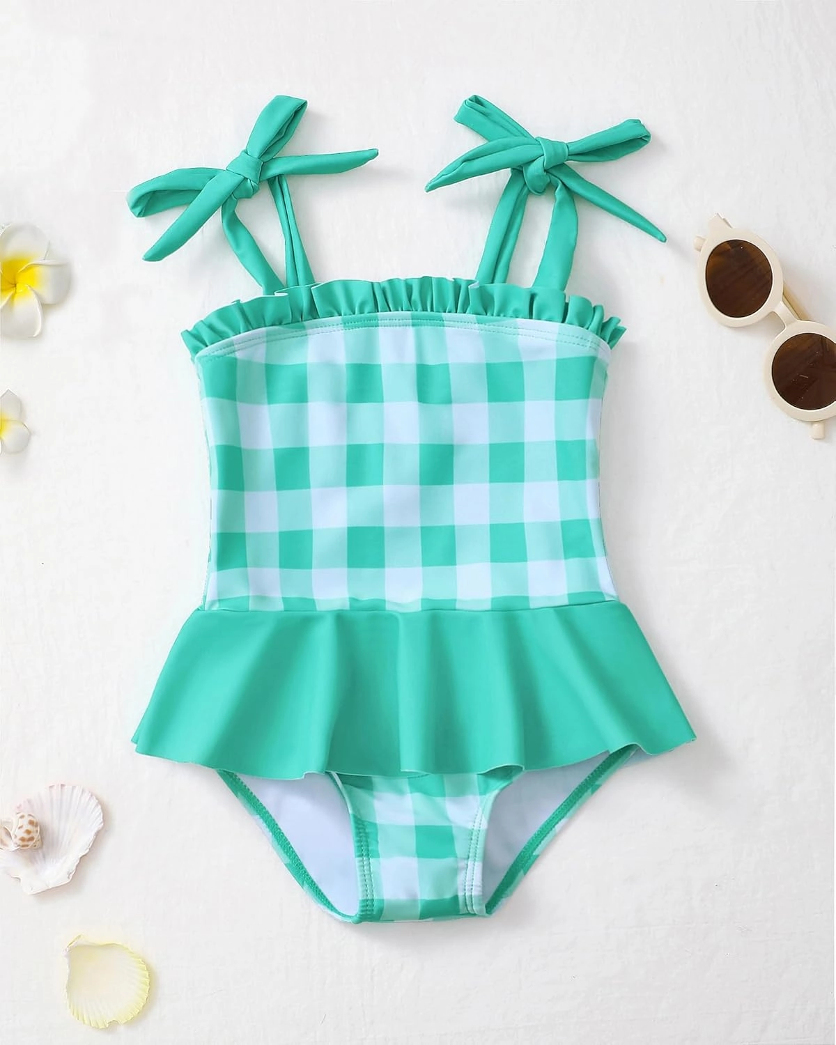Saeaby Toddler Baby Girl Swimsuit One Piece Swimsuit Ruffle Adjustable Straps Girls' Swimwear Bathing Suits for Girls