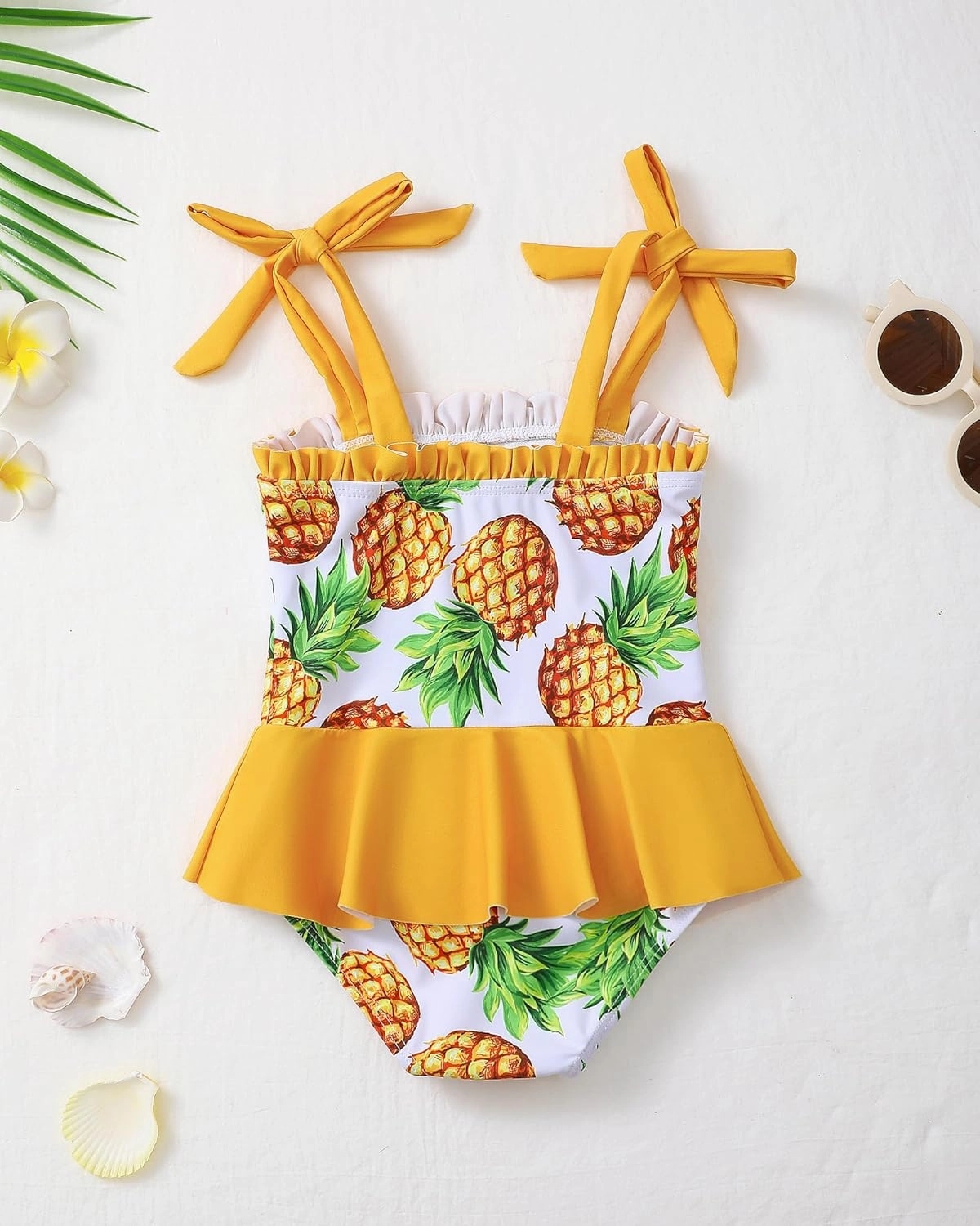Saeaby Toddler Baby Girl Swimsuit One Piece Swimsuit Ruffle Adjustable Straps Girls' Swimwear Bathing Suits for Girls
