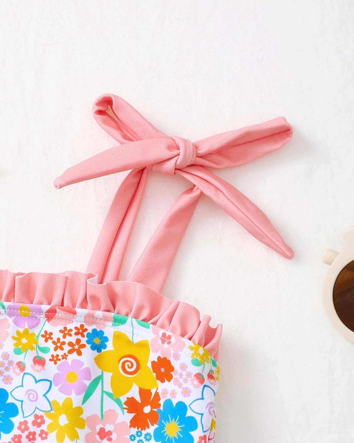 Saeaby Toddler Baby Girl Swimsuit One Piece Swimsuit Ruffle Adjustable Straps Girls' Swimwear Bathing Suits for Girls