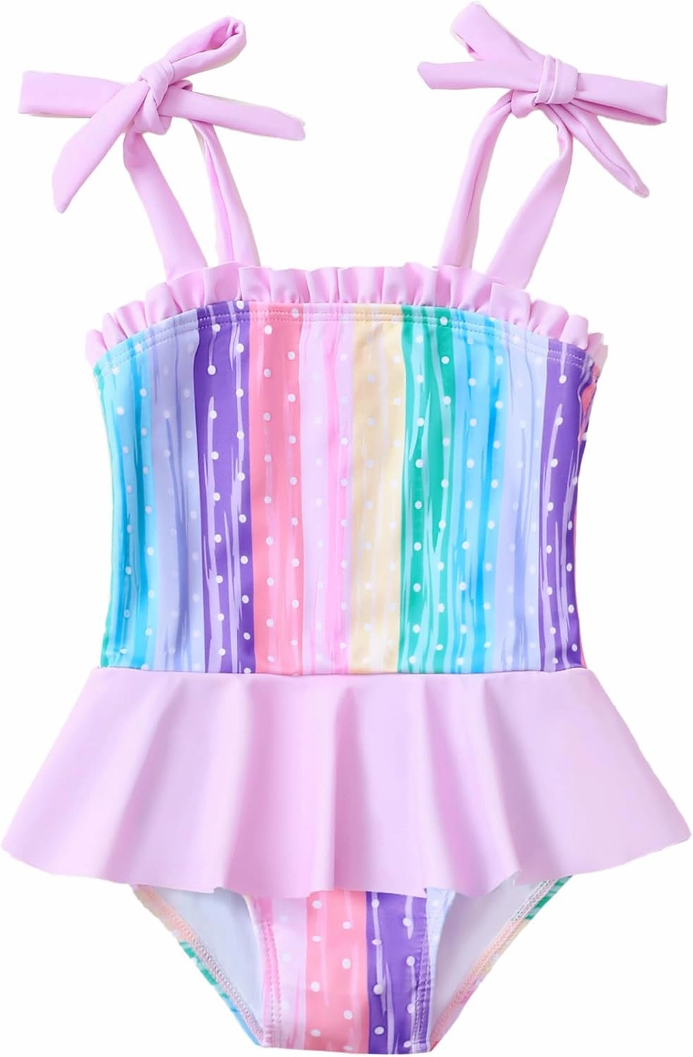Saeaby Toddler Baby Girl Swimsuit One Piece Swimsuit Ruffle Adjustable Straps Girls' Swimwear Bathing Suits for Girls