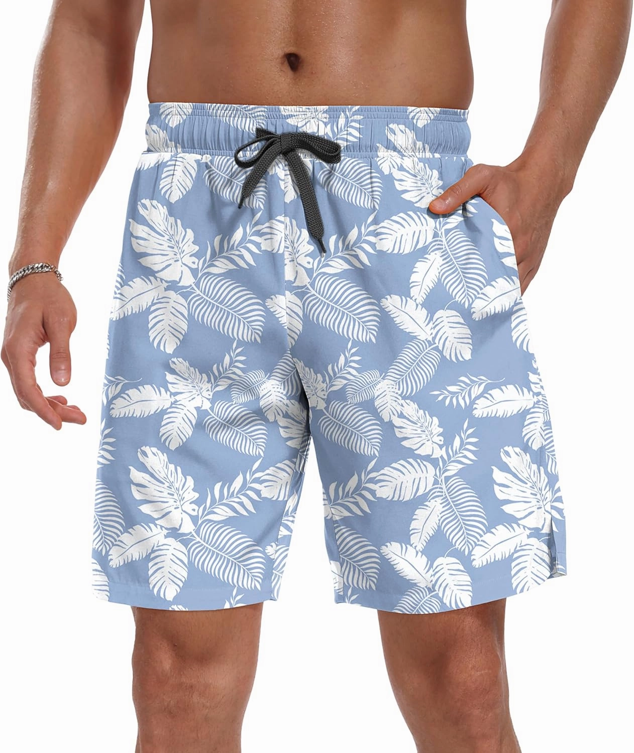 Sailwind Men Swim Trunks with Compression Liner 9" Beach Shorts Quick Dry with Zipper Pockets Board Shorts