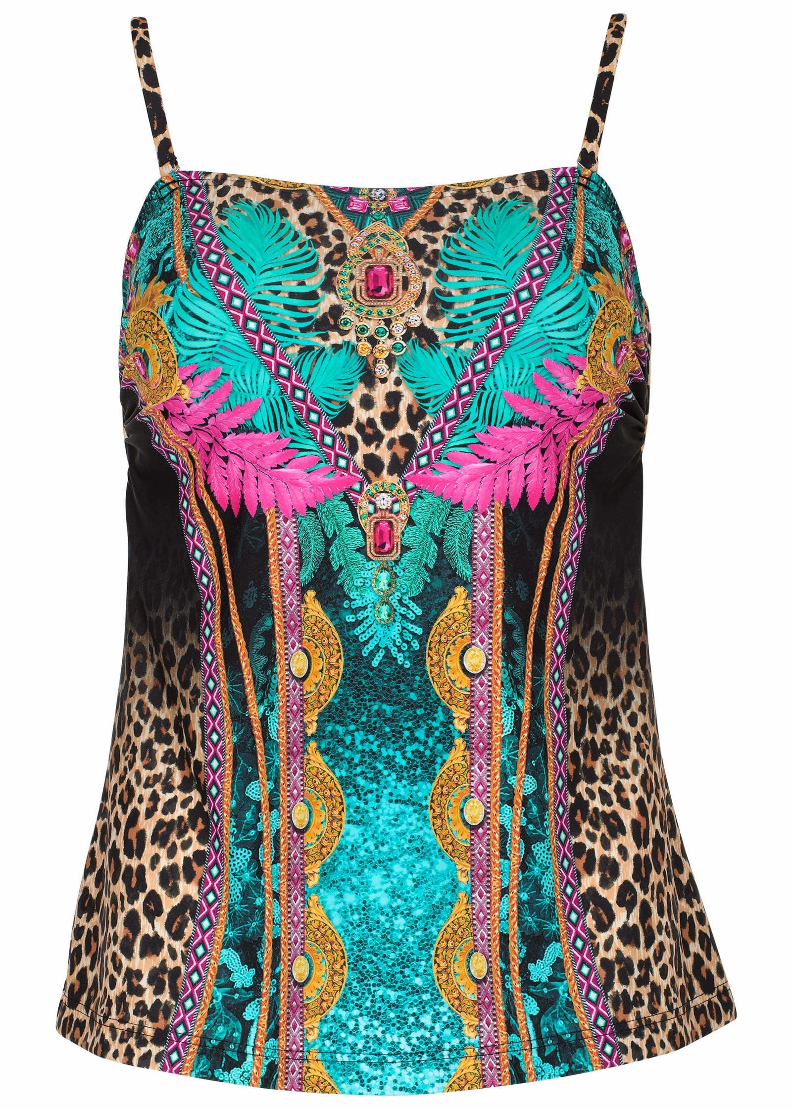 San Juan Bandeau Tankini - Jungle Beauty