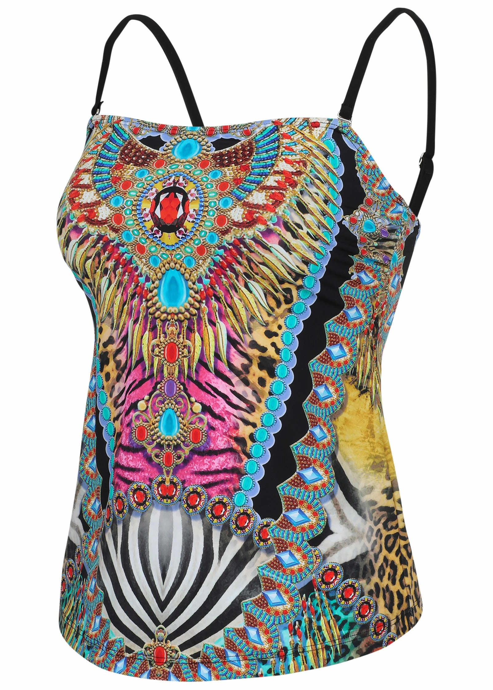 San Juan Bandeau Tankini - Mirrored Jungle