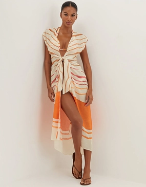 Sandstone Sasha Long Cover Up - Print
