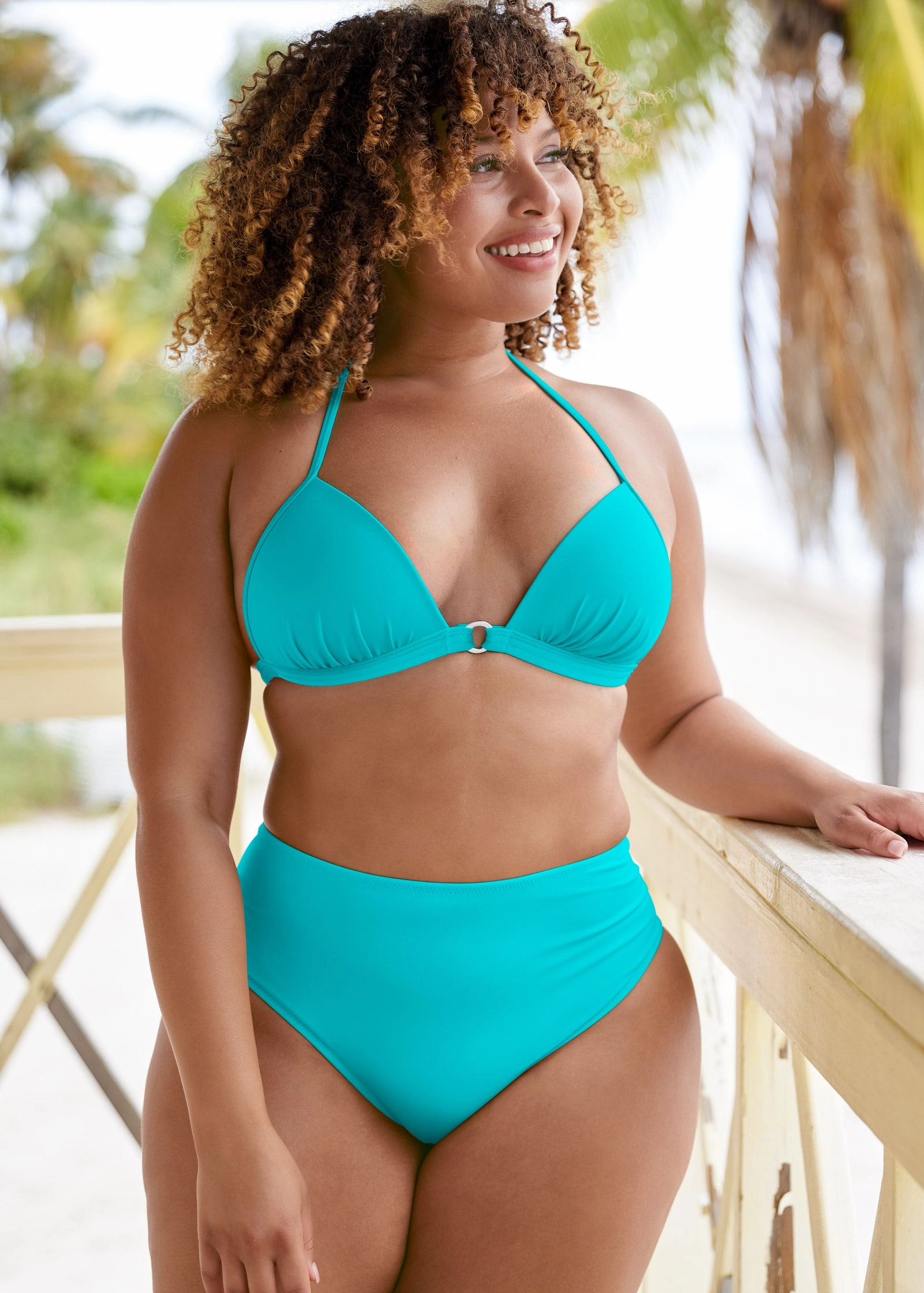 Santa Cruz Push-Up Triangle Top - Aqua Reef