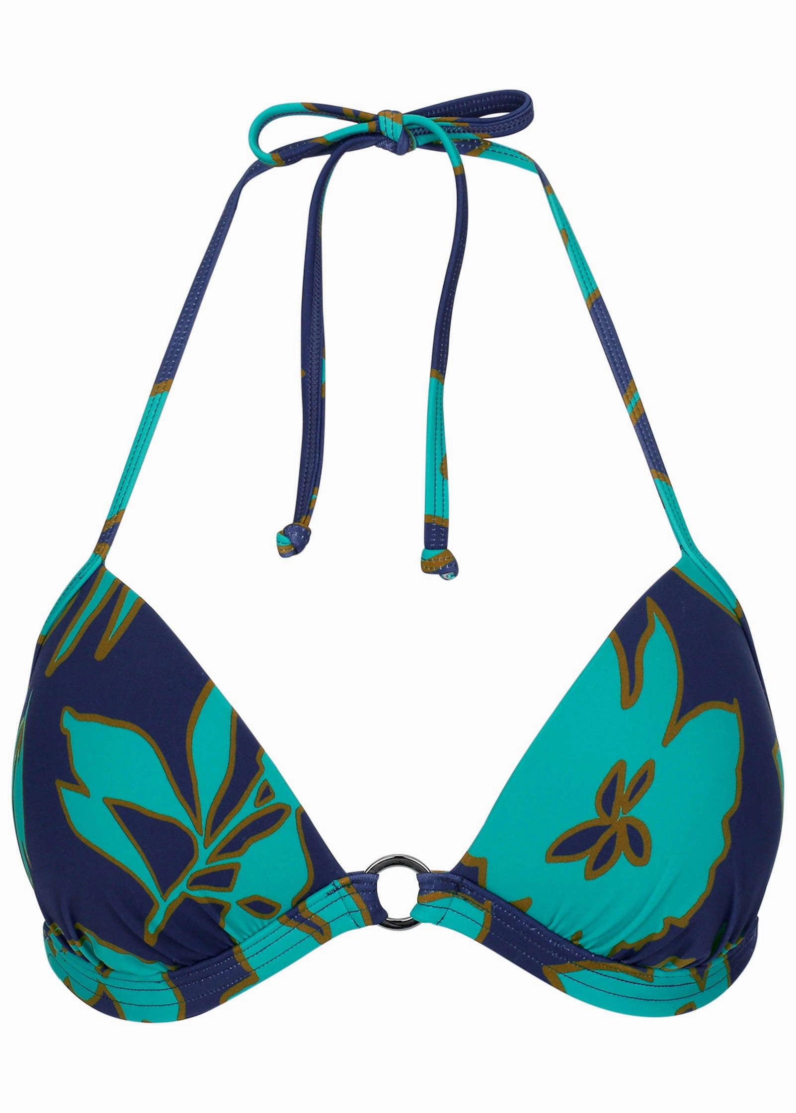 Santa Cruz Push-Up Triangle Top - Blue Block Floral