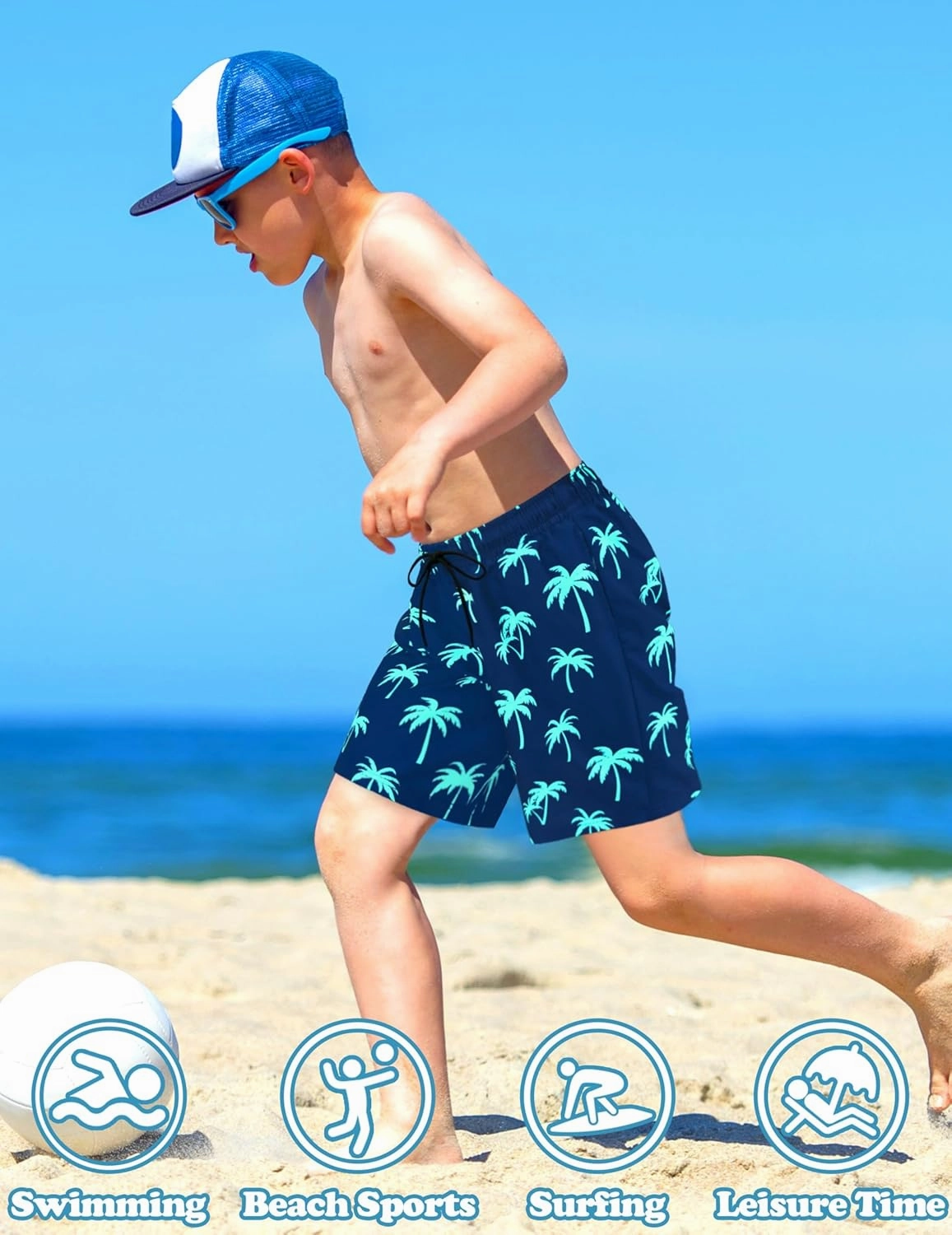 Sarfel Boys Swim Trunks with Compression Liner Kids Swimsuits Boys Bathing Suit Kids Board Shorts Teen Boy Quick Dry Shorts