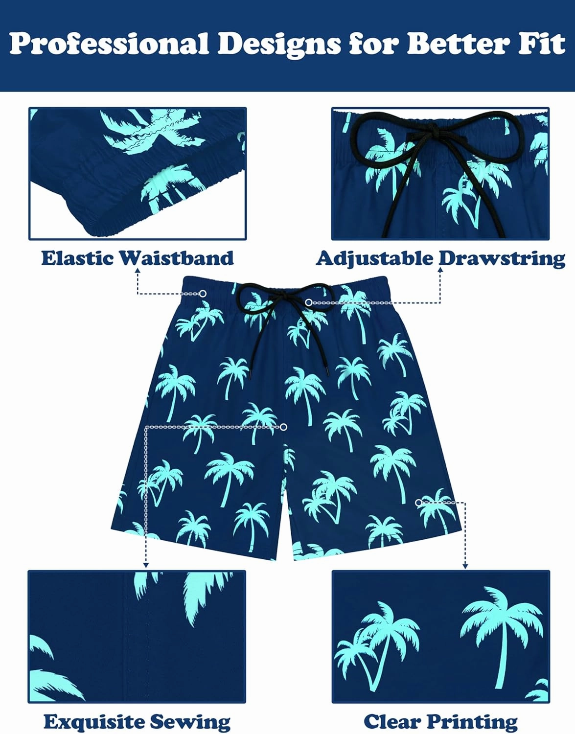 Sarfel Boys Swim Trunks with Compression Liner Kids Swimsuits Boys Bathing Suit Kids Board Shorts Teen Boy Quick Dry Shorts