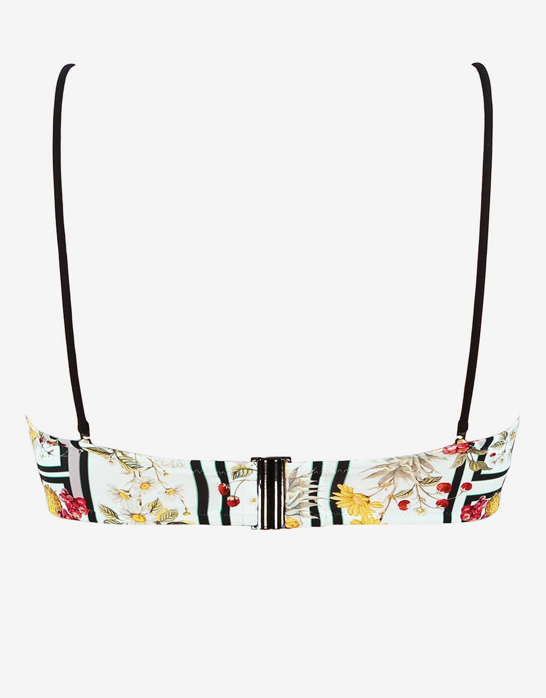 Scenery Bandeau Bikini Top - Monochrome Garden