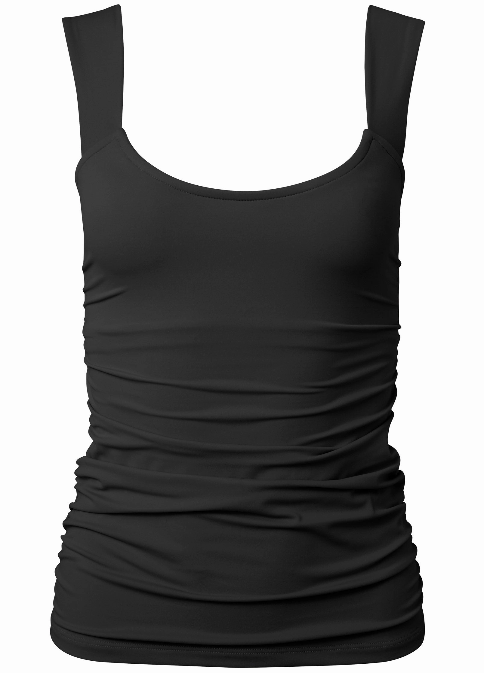Scoop Neck Tankini Top - Black Beauty
