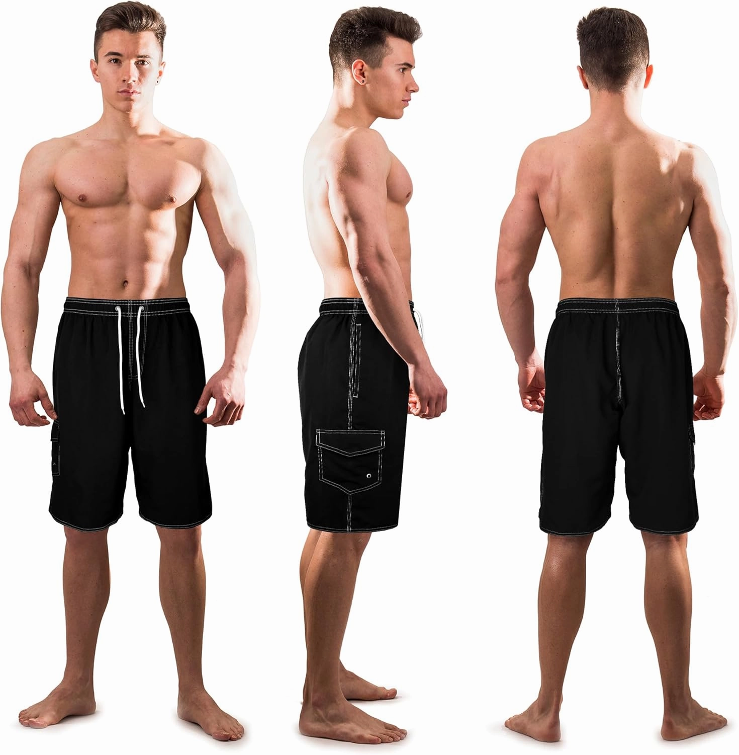 Scotamalone Mens Swim Trunks Swimming Shorts Swimwear Bathing Suits Quick Dry 11 Inch with Mesh Lining