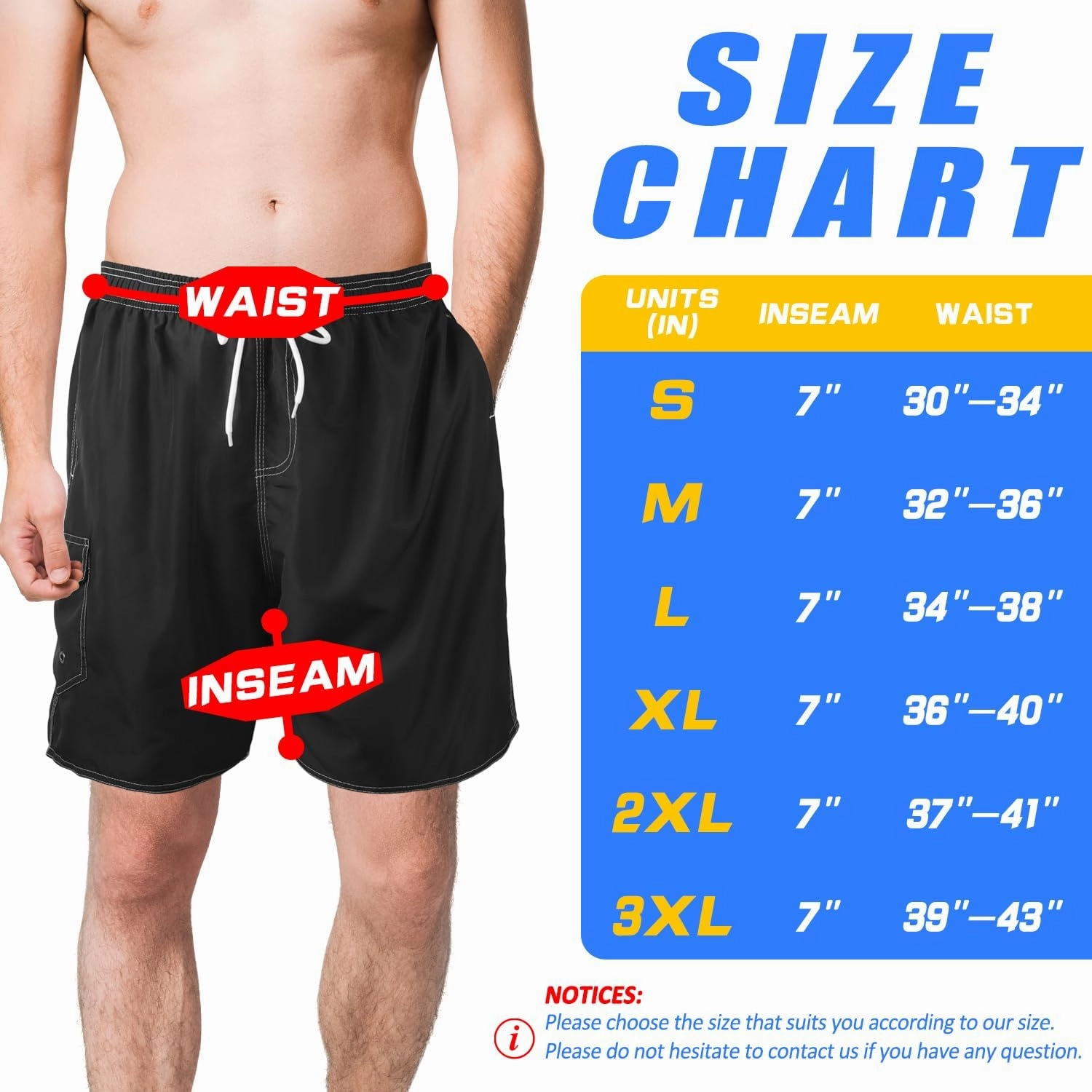 Scotamalone Mens Swim Trunks Swimming Shorts Swimwear Bathing Suits Quick Dry 7 Inch with Mesh Lining