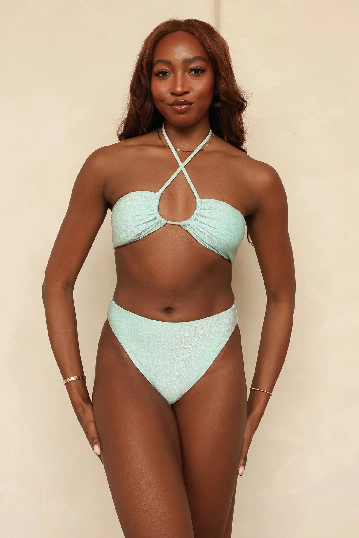 Seashore High Waist Cheeky Bikini Bottom