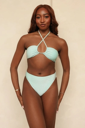 Seashore High Waist Cheeky Bikini Bottom
