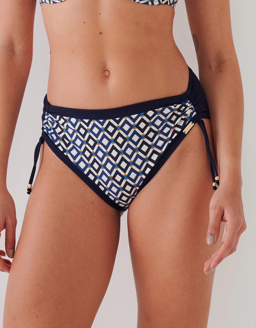 Seaside Dining Underwired Bikini Set - Navy Cream